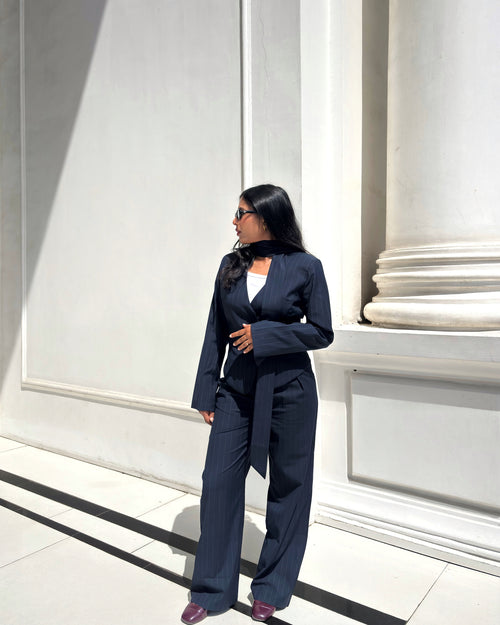 Midnight Blue Pinstripe 3-Piece Set