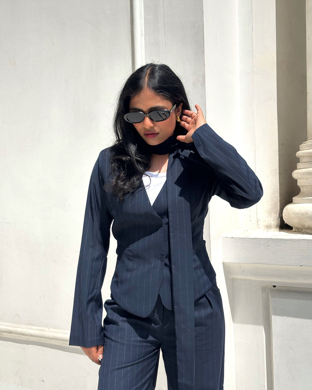 Midnight Blue Pinstripe 3-Piece Set